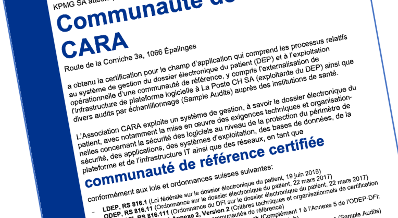 CARA ist zertifiziert!